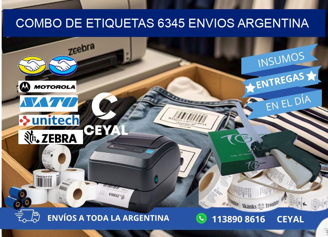 Combo de etiquetas 6345 ENVIOS ARGENTINA