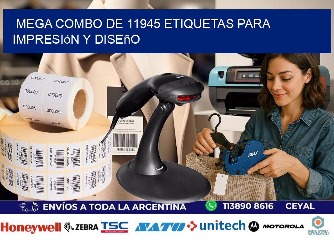 Mega combo de 11945 etiquetas para impresión y diseño