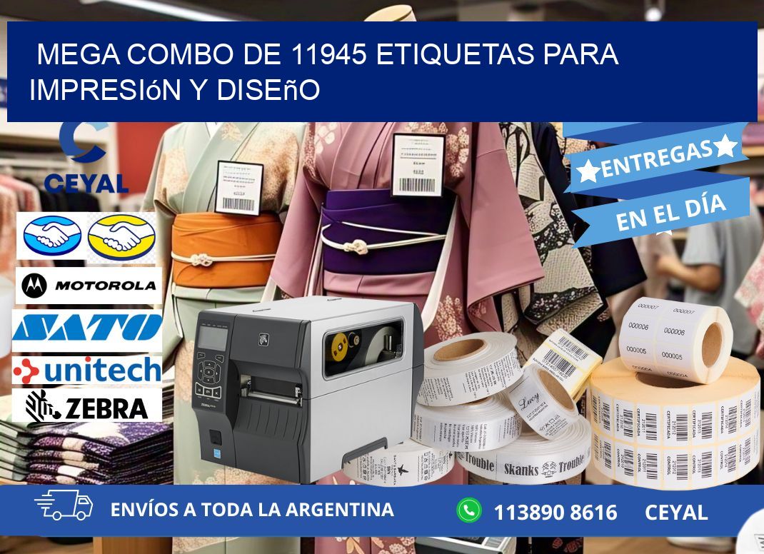 Mega combo de 11945 etiquetas para impresión y diseño