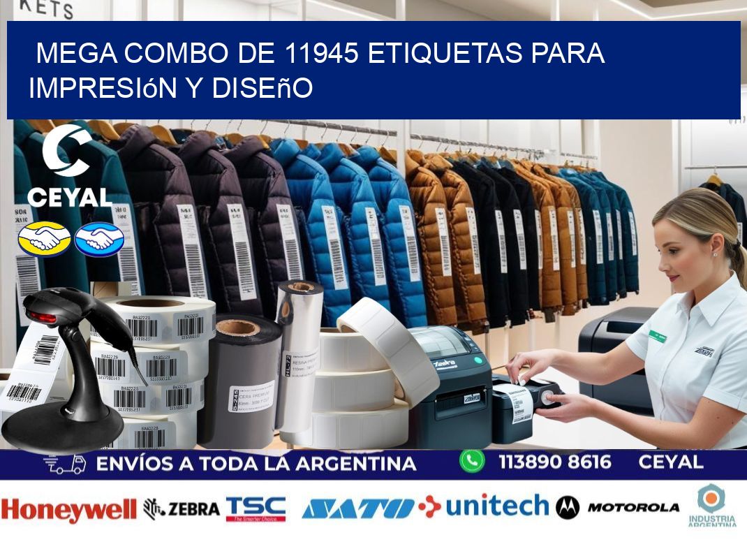 Mega combo de 11945 etiquetas para impresión y diseño