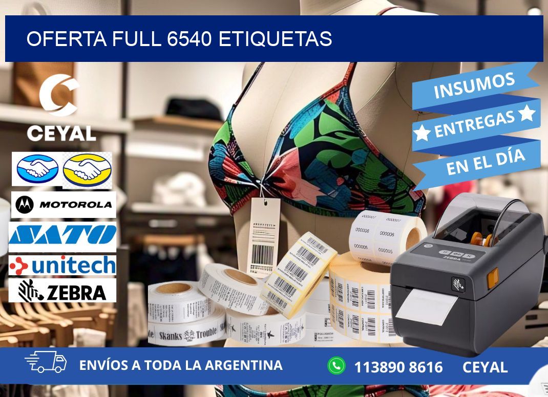 Oferta full 6540 etiquetas