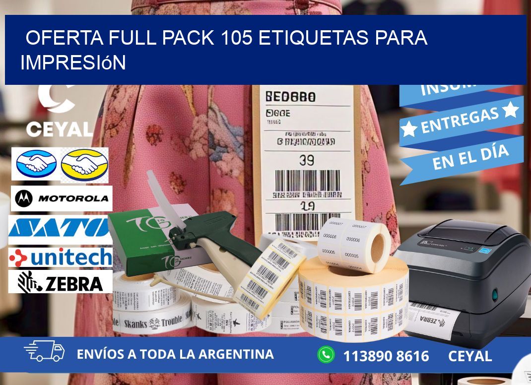 Oferta full pack 105 etiquetas para impresión