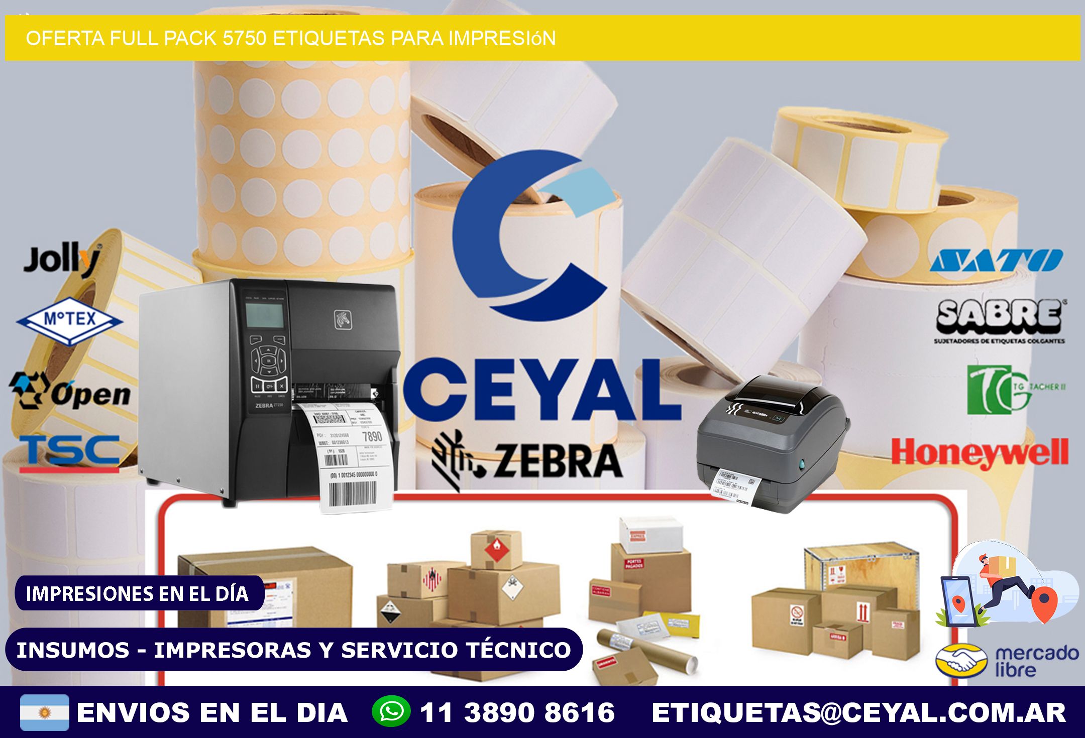Oferta full pack 5750 etiquetas para impresión