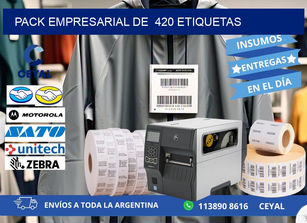 Pack empresarial de  420 etiquetas