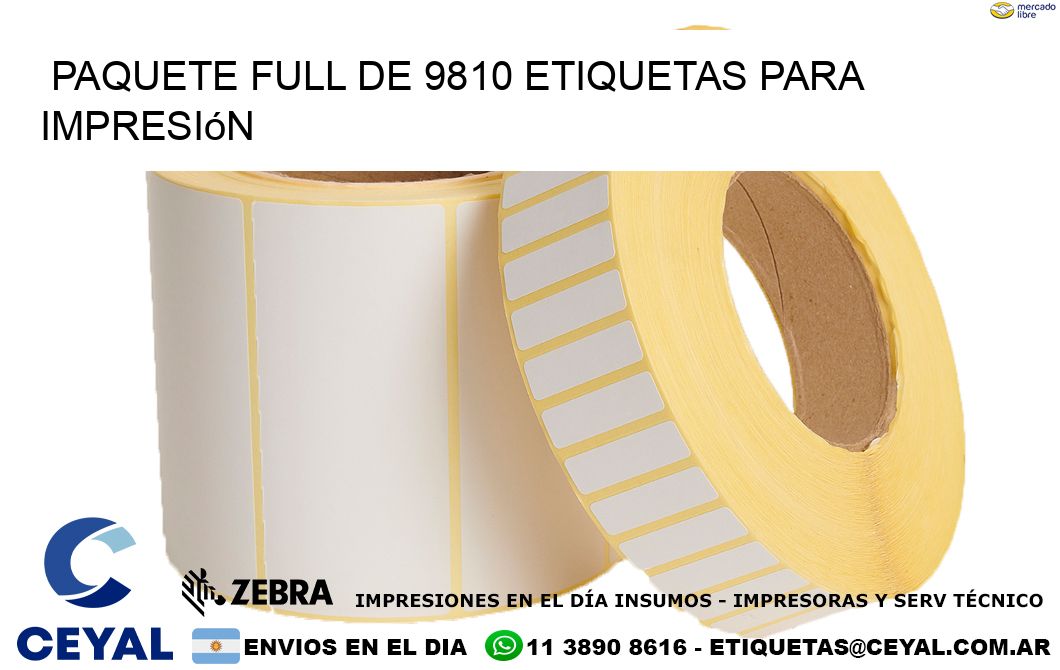 Paquete full de 9810 etiquetas para impresión
