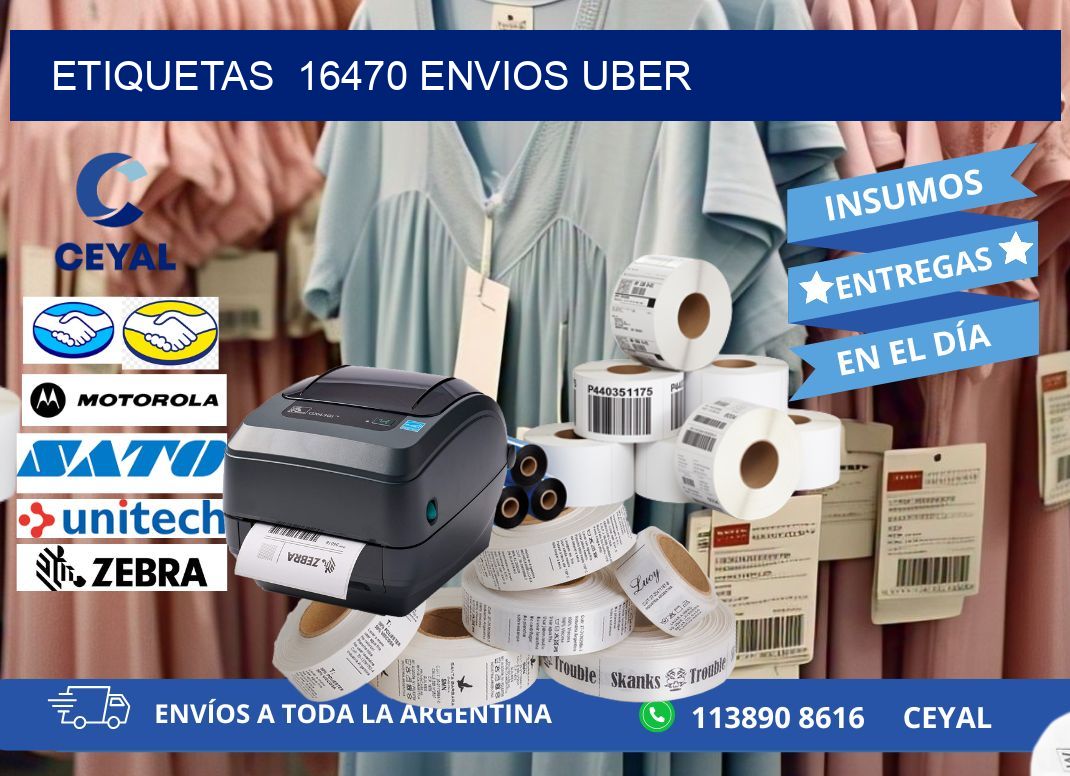 etiquetas 16470 ENVIOS UBER