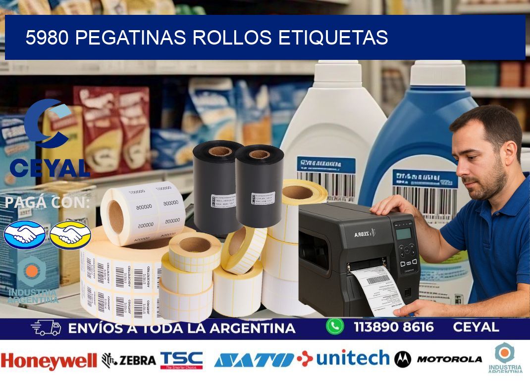 5980 Pegatinas rollos etiquetas