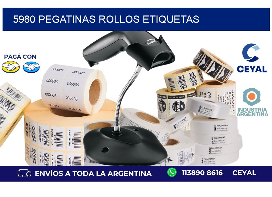 5980 Pegatinas rollos etiquetas