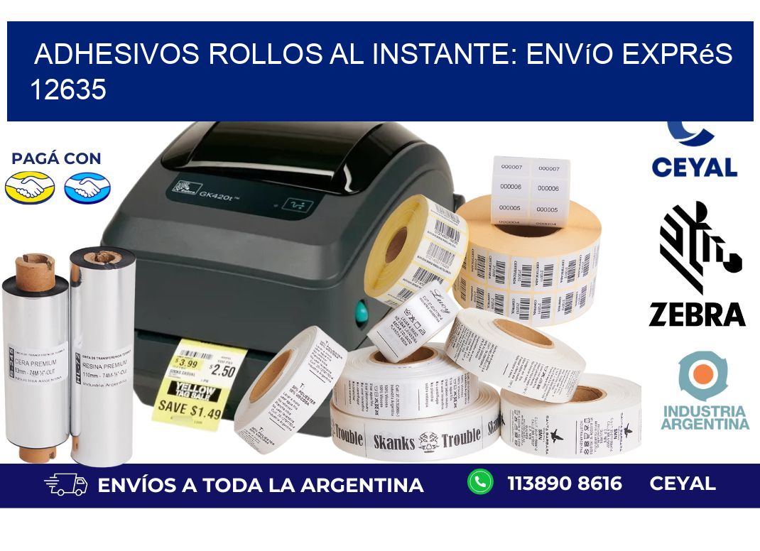 Adhesivos rollos al Instante: Envío Exprés 12635