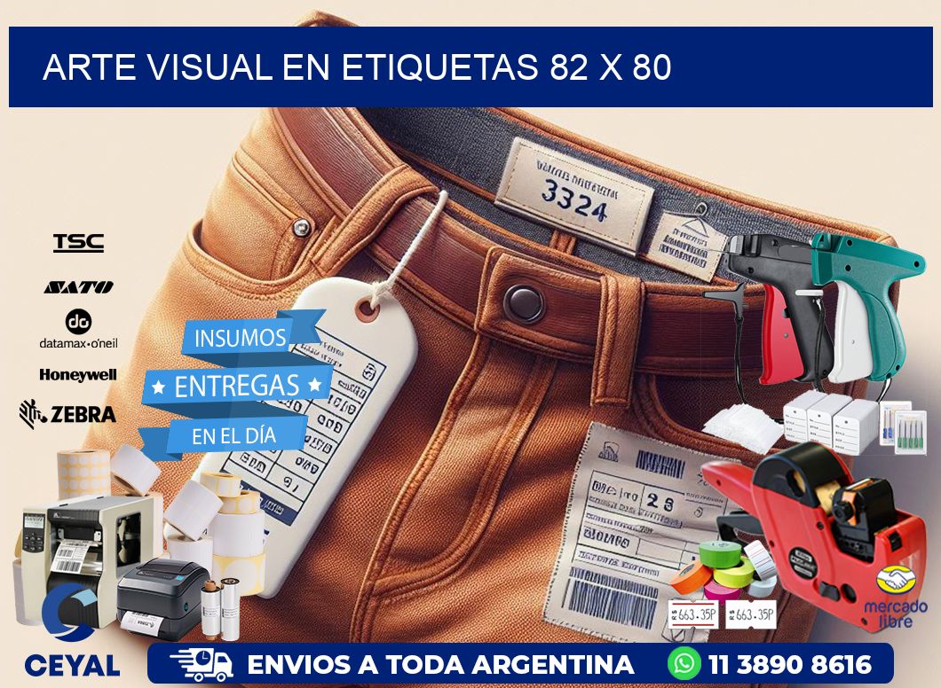 Arte visual en etiquetas 82 x 80