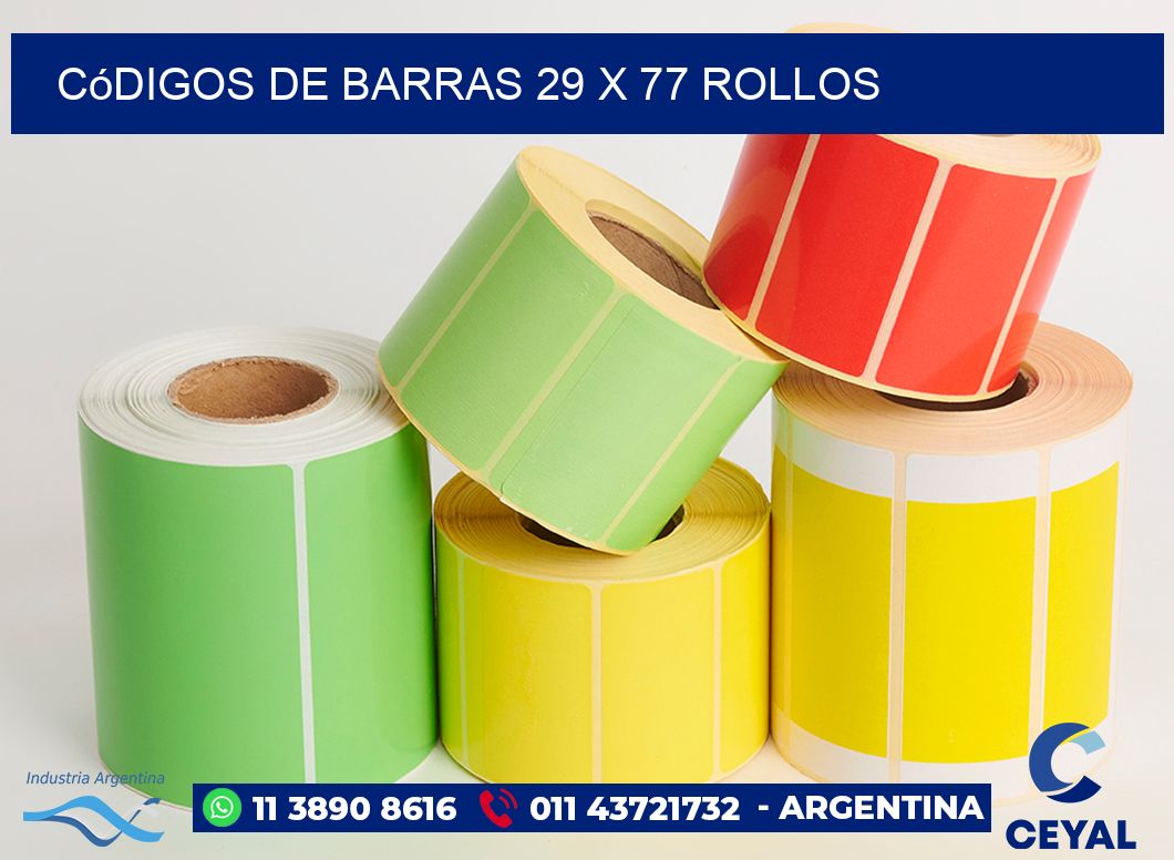Códigos de Barras 29 x 77 ROLLOS