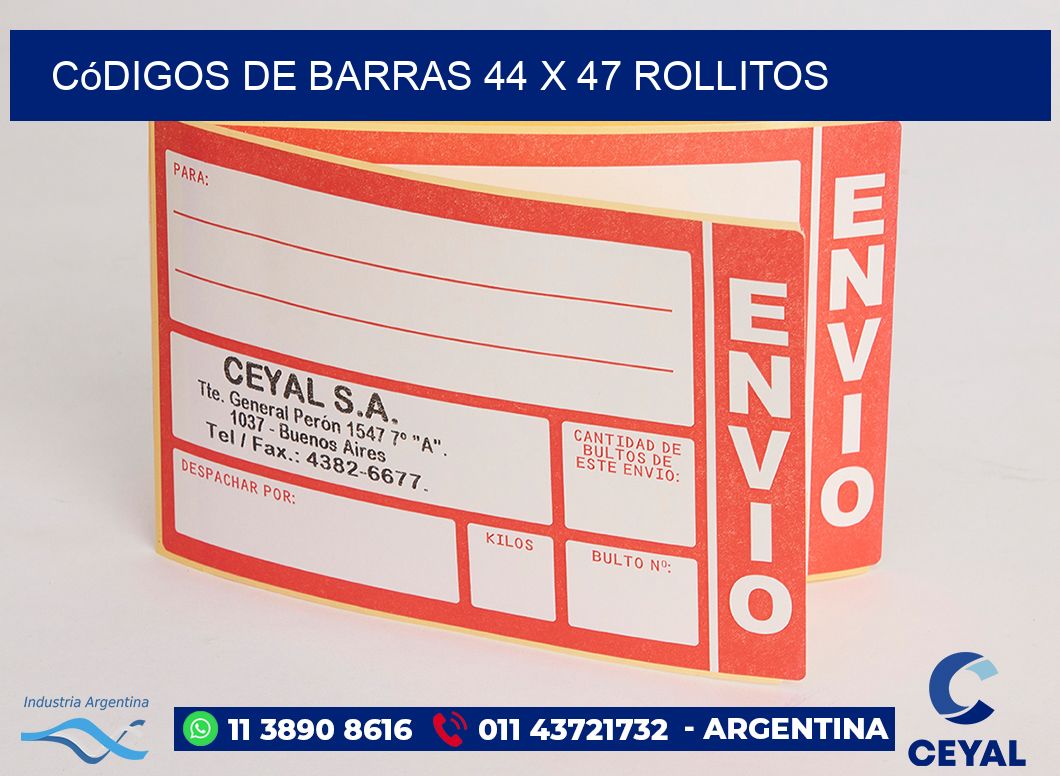 Códigos de Barras 44 x 47 rollitos