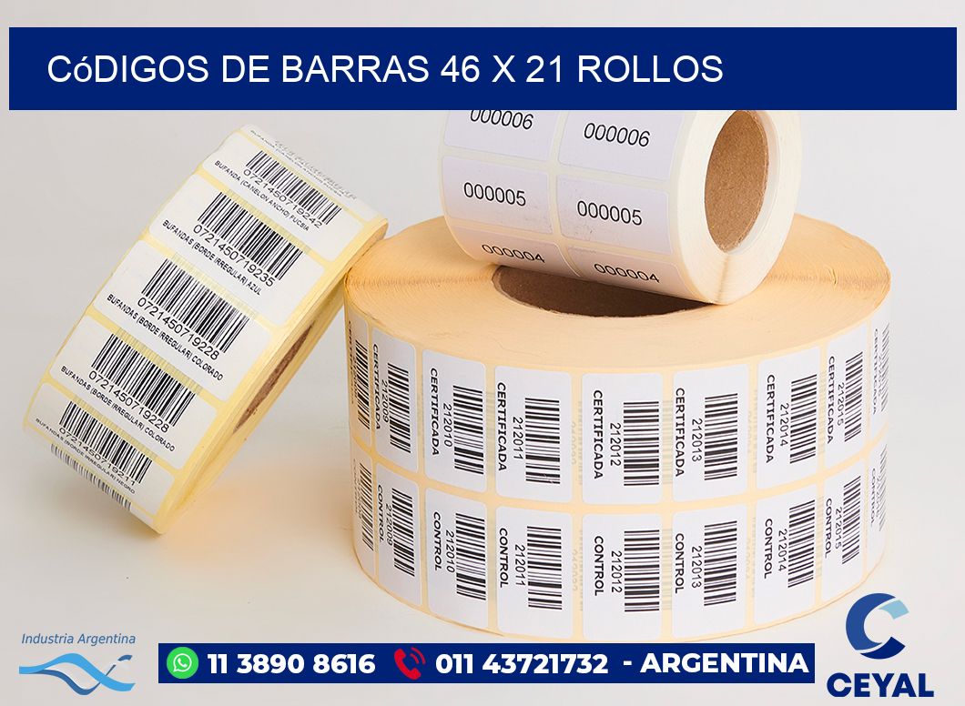 Códigos de Barras 46 x 21 ROLLOS
