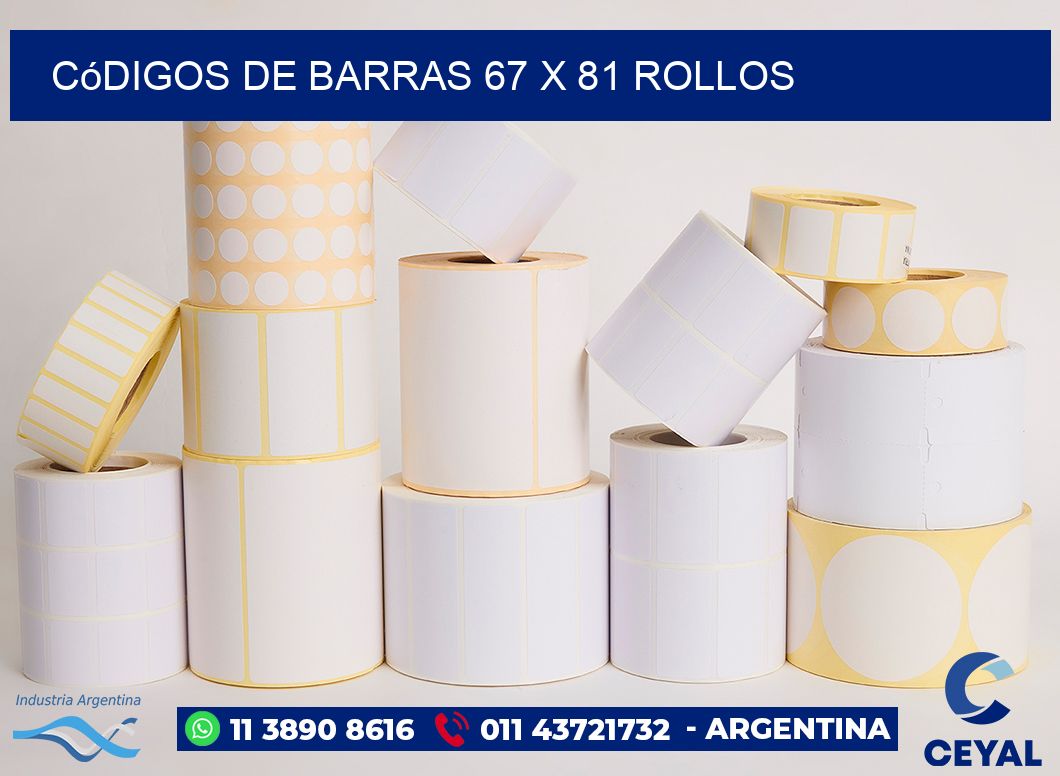 Códigos de Barras 67 x 81 ROLLOS