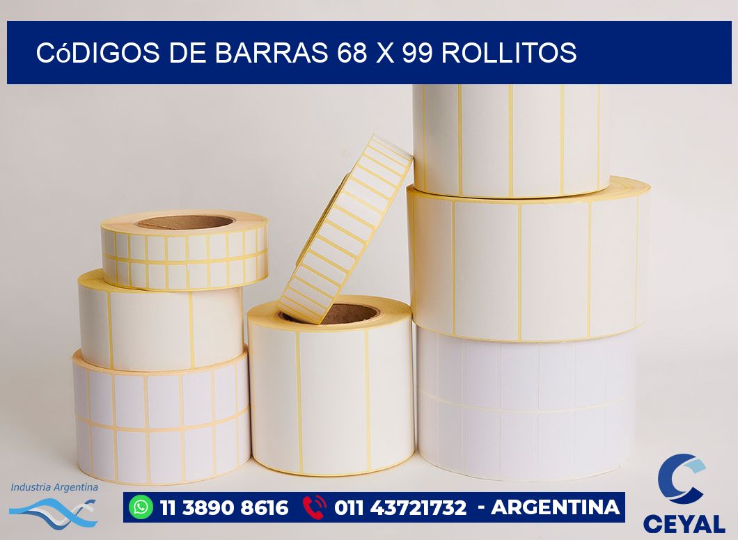 Códigos de Barras 68 x 99 rollitos