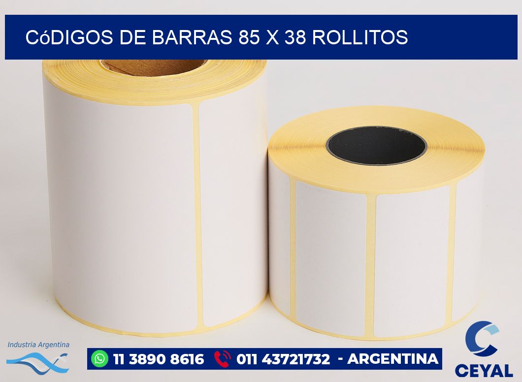 Códigos de Barras 85 x 38 rollitos