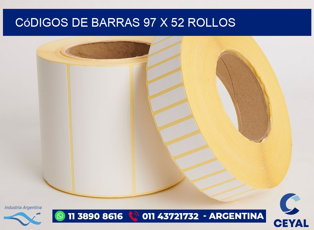 Códigos de Barras 97 x 52 ROLLOS