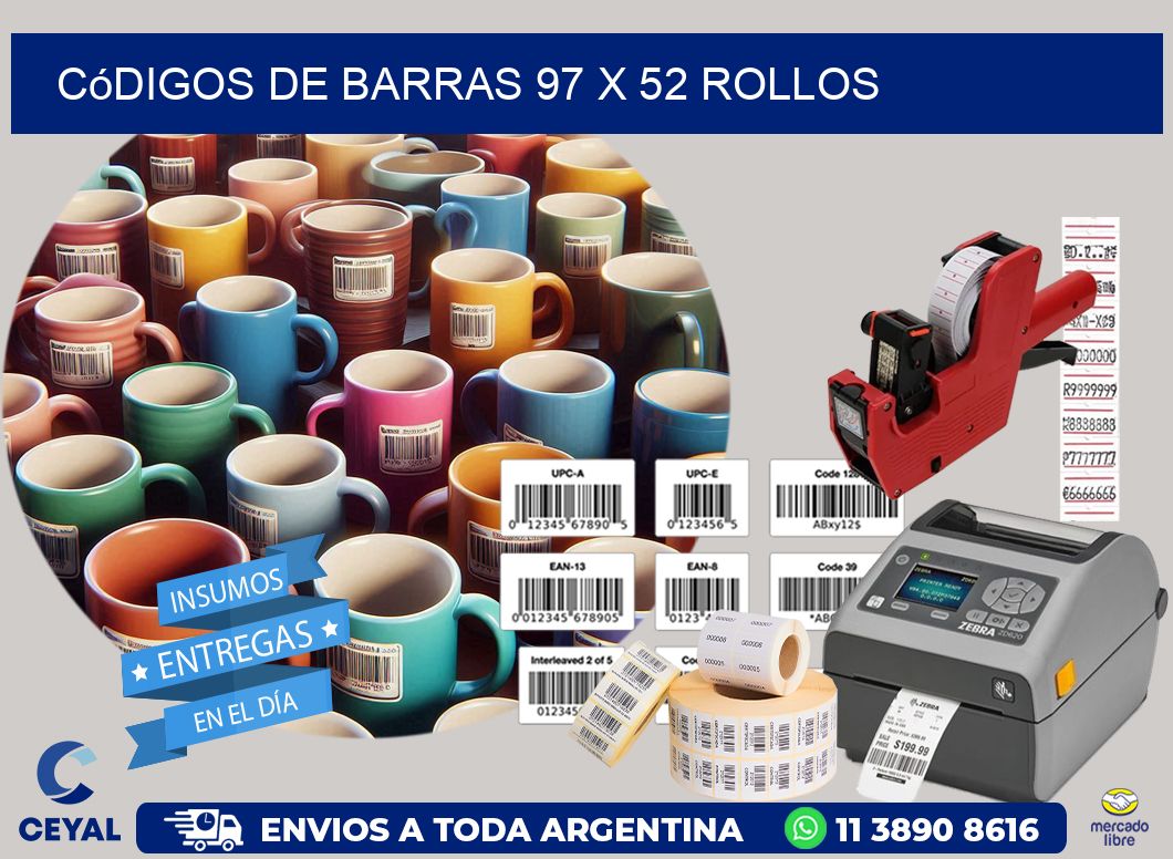 Códigos de Barras 97 x 52 ROLLOS