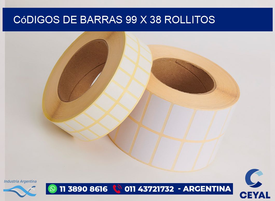 Códigos de Barras 99 x 38 rollitos