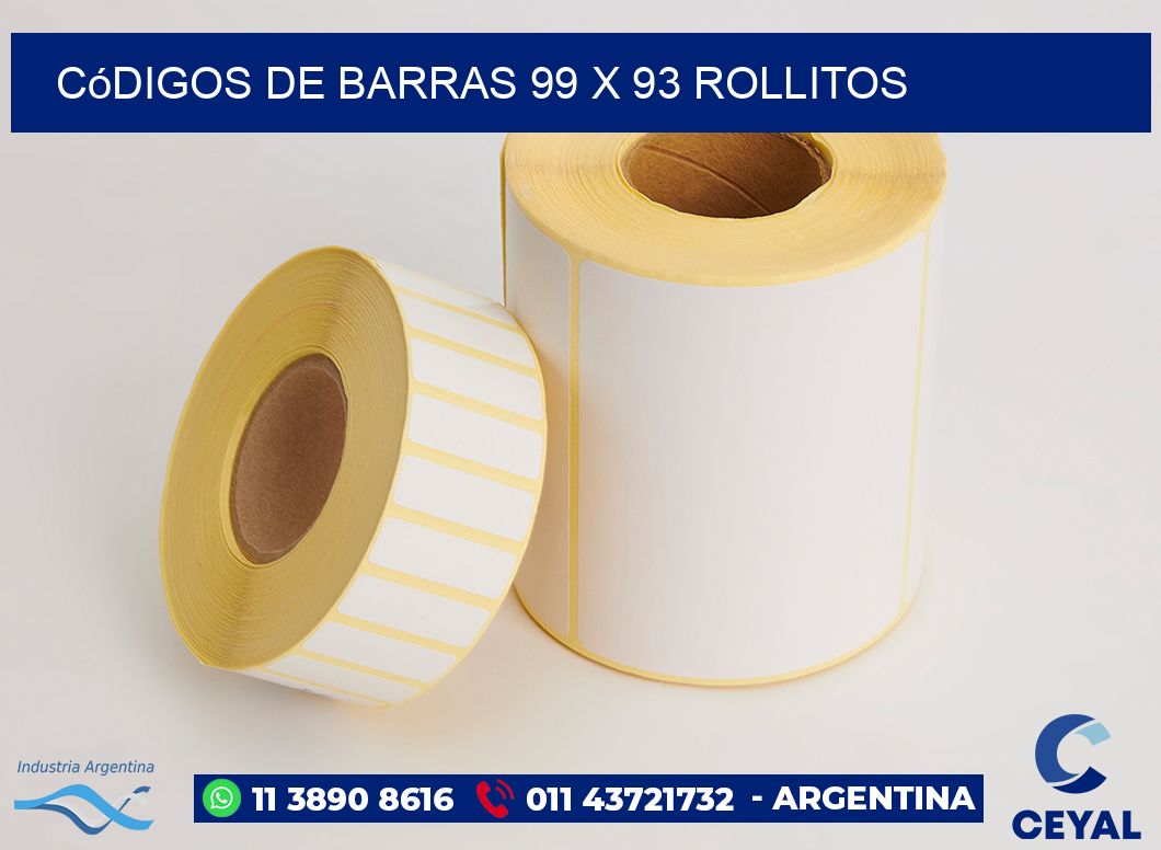 Códigos de Barras 99 x 93 rollitos