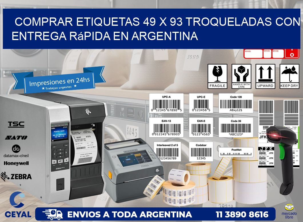 Comprar etiquetas 49 x 93 troqueladas con entrega rápida en Argentina