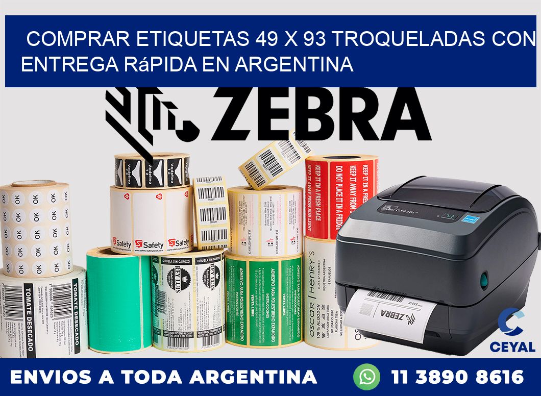 Comprar etiquetas 49 x 93 troqueladas con entrega rápida en Argentina