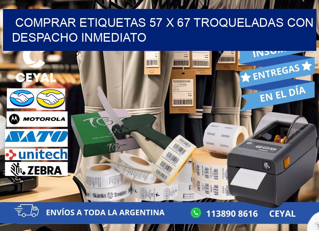 Comprar etiquetas 57 x 67 troqueladas con despacho inmediato