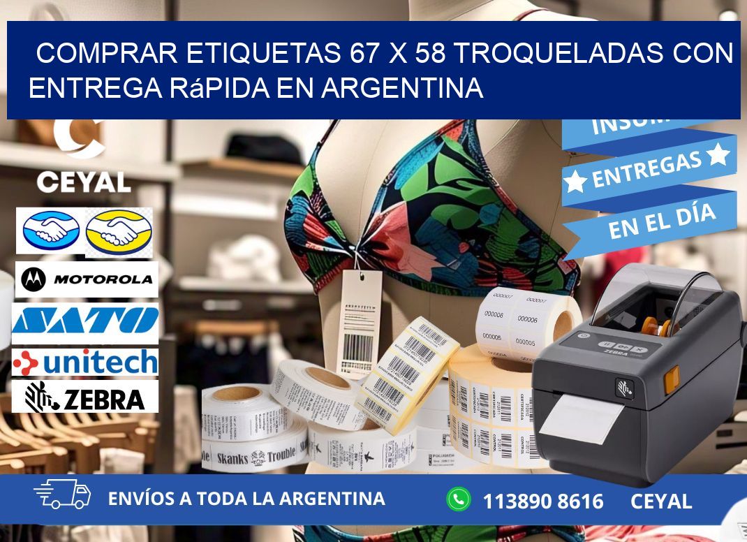 Comprar etiquetas 67 x 58 troqueladas con entrega rápida en Argentina