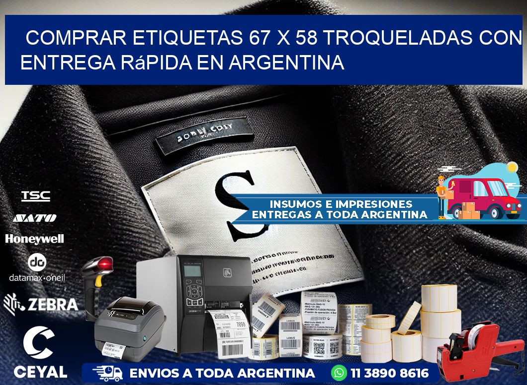 Comprar etiquetas 67 x 58 troqueladas con entrega rápida en Argentina