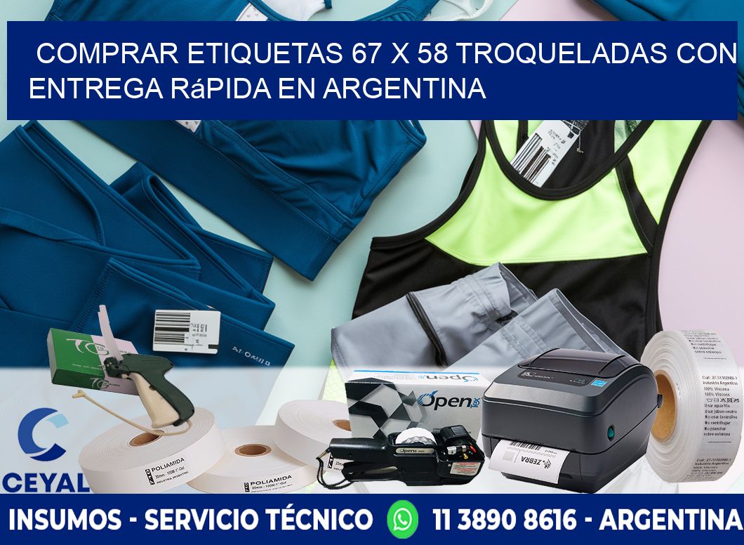 Comprar etiquetas 67 x 58 troqueladas con entrega rápida en Argentina