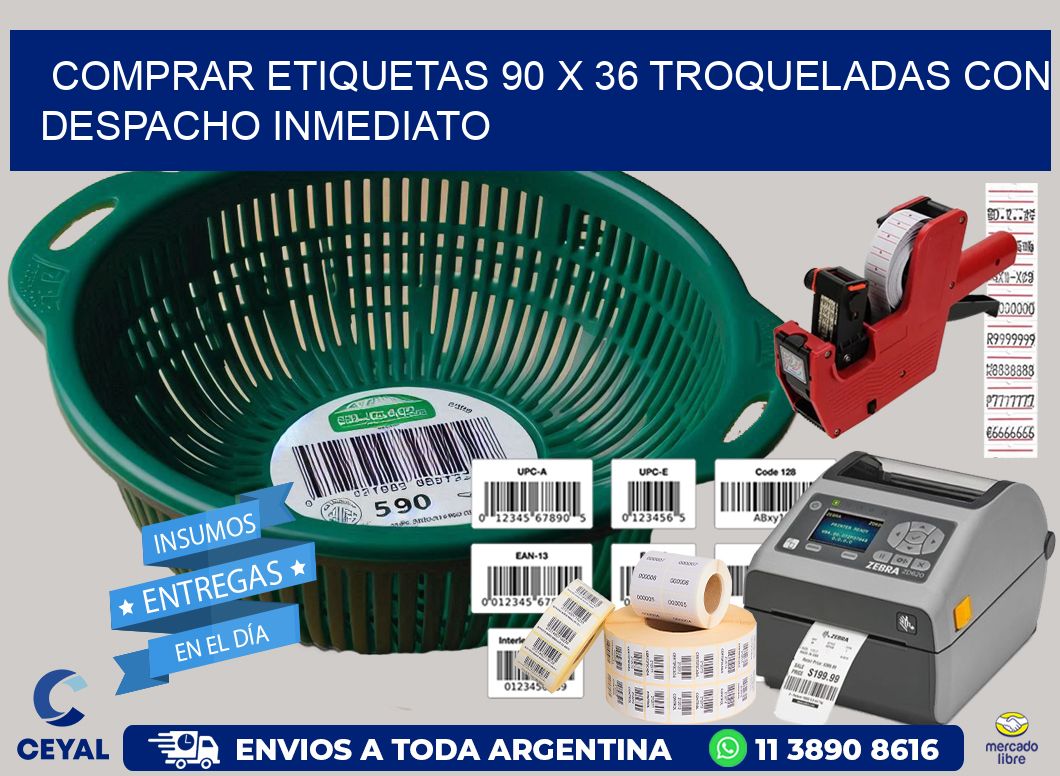 Comprar etiquetas 90 x 36 troqueladas con despacho inmediato