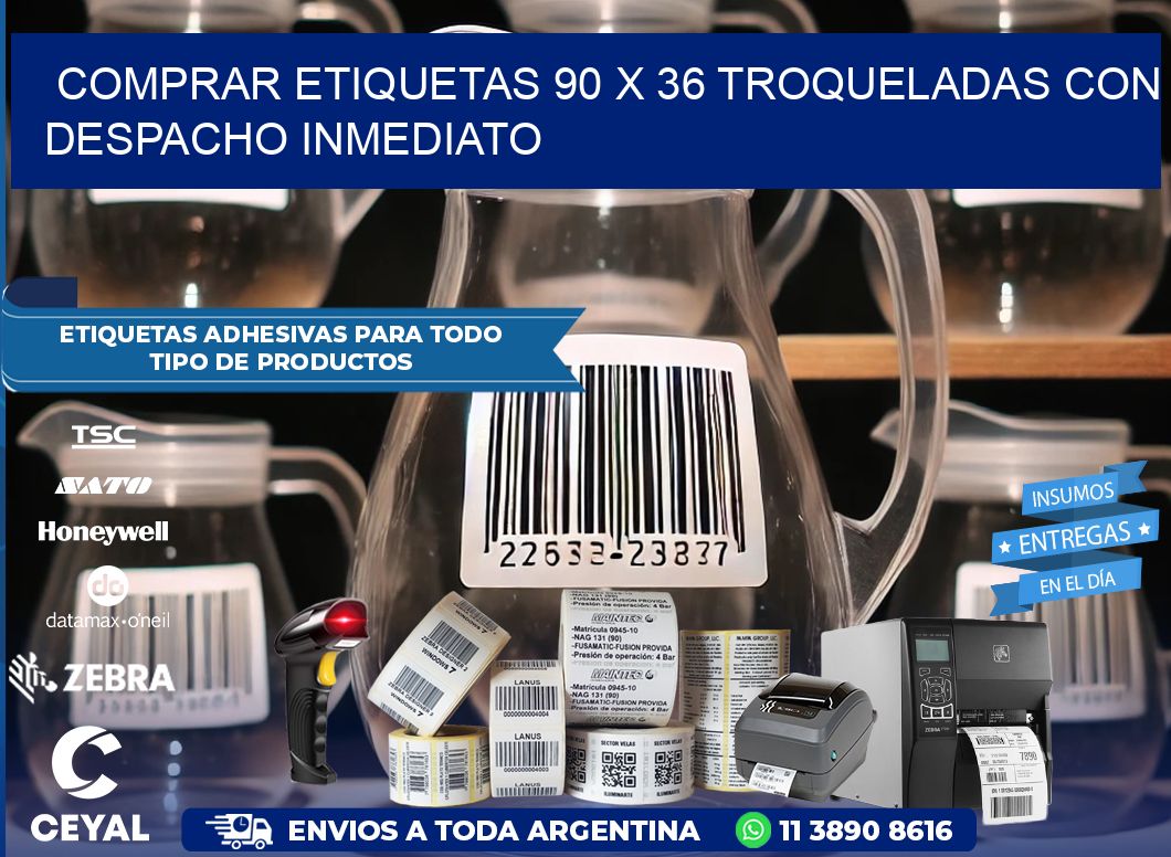 Comprar etiquetas 90 x 36 troqueladas con despacho inmediato