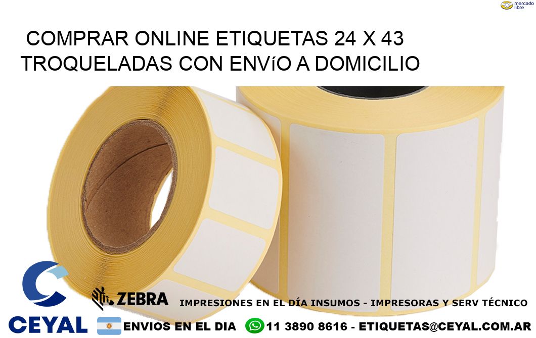 Comprar online etiquetas 24 x 43 troqueladas con envío a domicilio