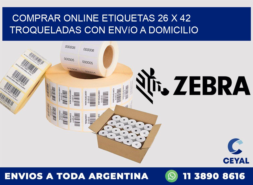 Comprar online etiquetas 26 x 42 troqueladas con envío a domicilio