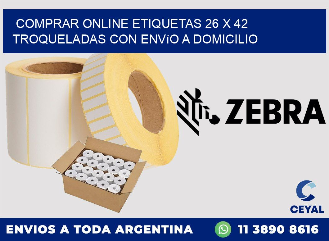 Comprar online etiquetas 26 x 42 troqueladas con envío a domicilio