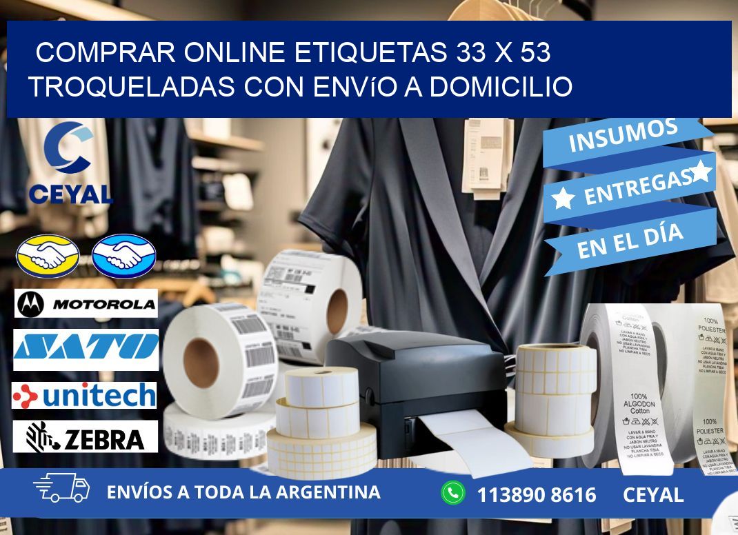 Comprar online etiquetas 33 x 53 troqueladas con envío a domicilio