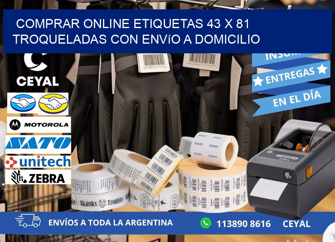 Comprar online etiquetas 43 x 81 troqueladas con envío a domicilio