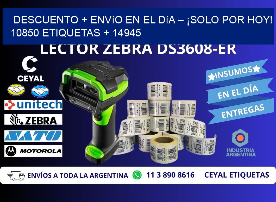 Descuento + envío en el Día – ¡Solo por Hoy! 10850 etiquetas + 14945