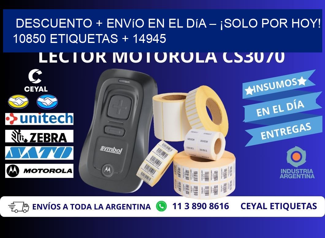Descuento + envío en el Día – ¡Solo por Hoy! 10850 etiquetas + 14945