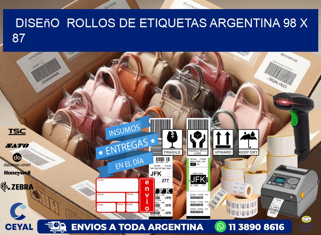 Diseño  ROLLOS DE ETIQUETAS ARGENTINA 98 x 87