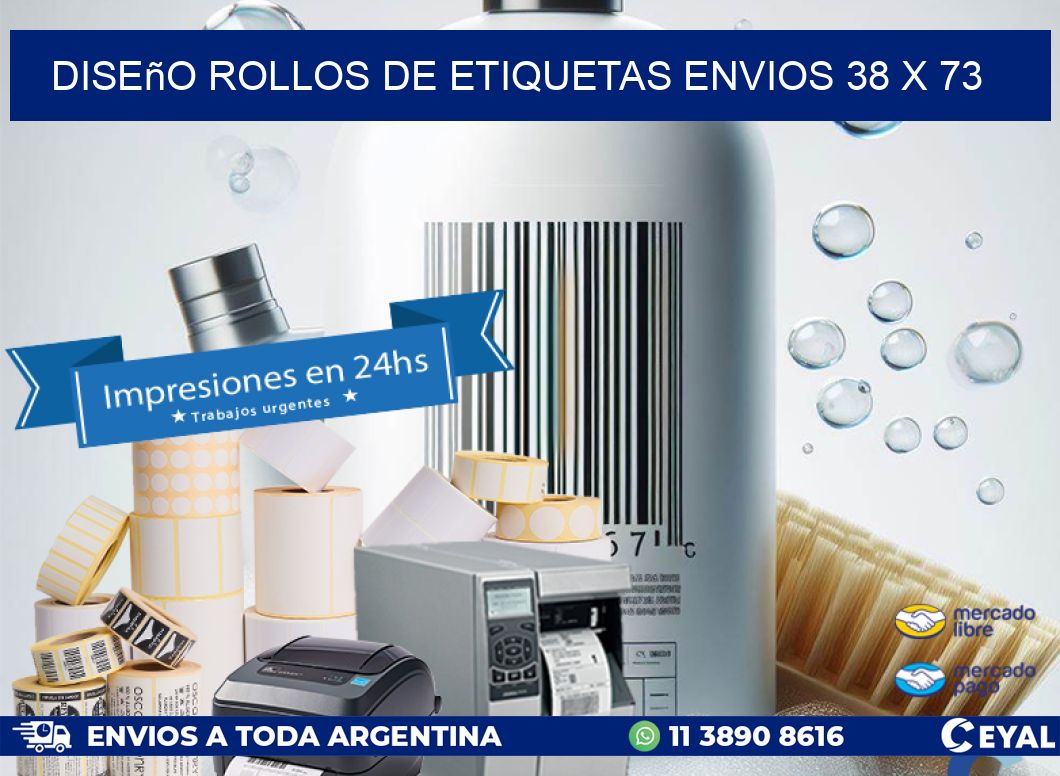 Diseño ROLLOS DE ETIQUETAS ENVIOS 38 x 73