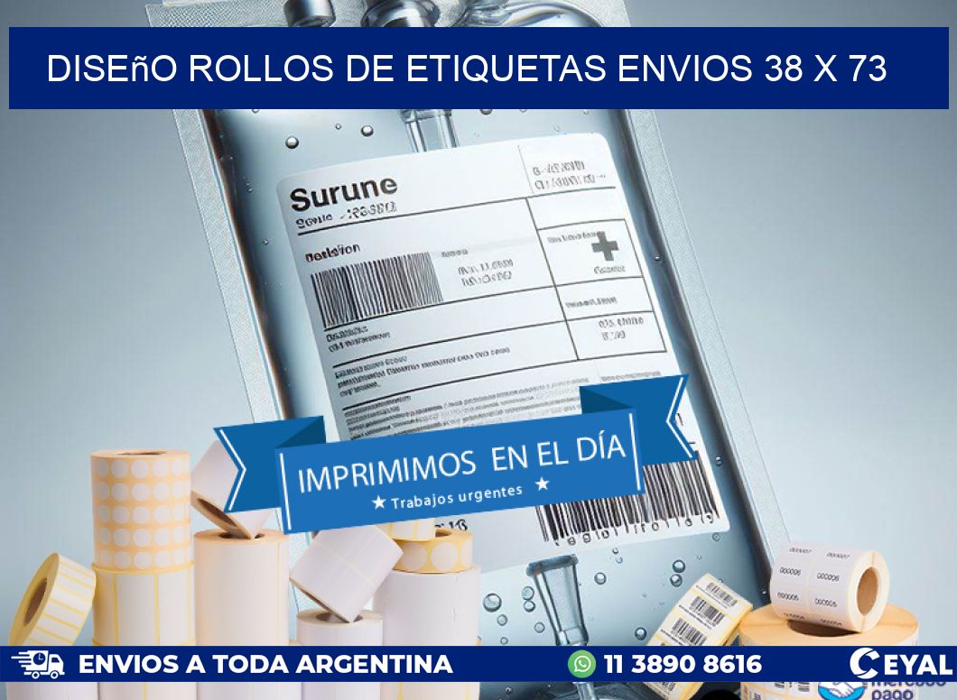 Diseño ROLLOS DE ETIQUETAS ENVIOS 38 x 73