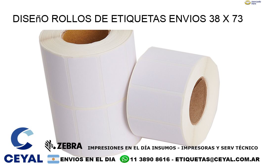 Diseño ROLLOS DE ETIQUETAS ENVIOS 38 x 73