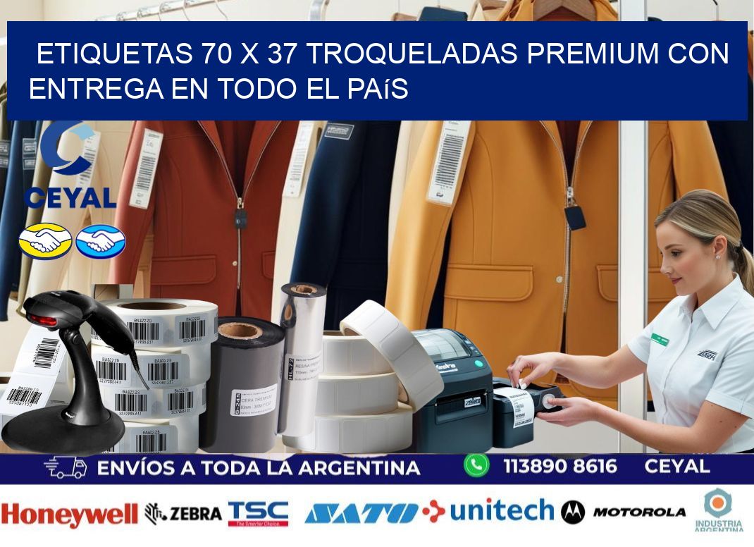Etiquetas 70 x 37 troqueladas premium con entrega en todo el país