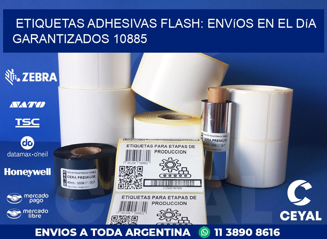 Etiquetas adhesivas Flash: Envíos en el Día Garantizados 10885