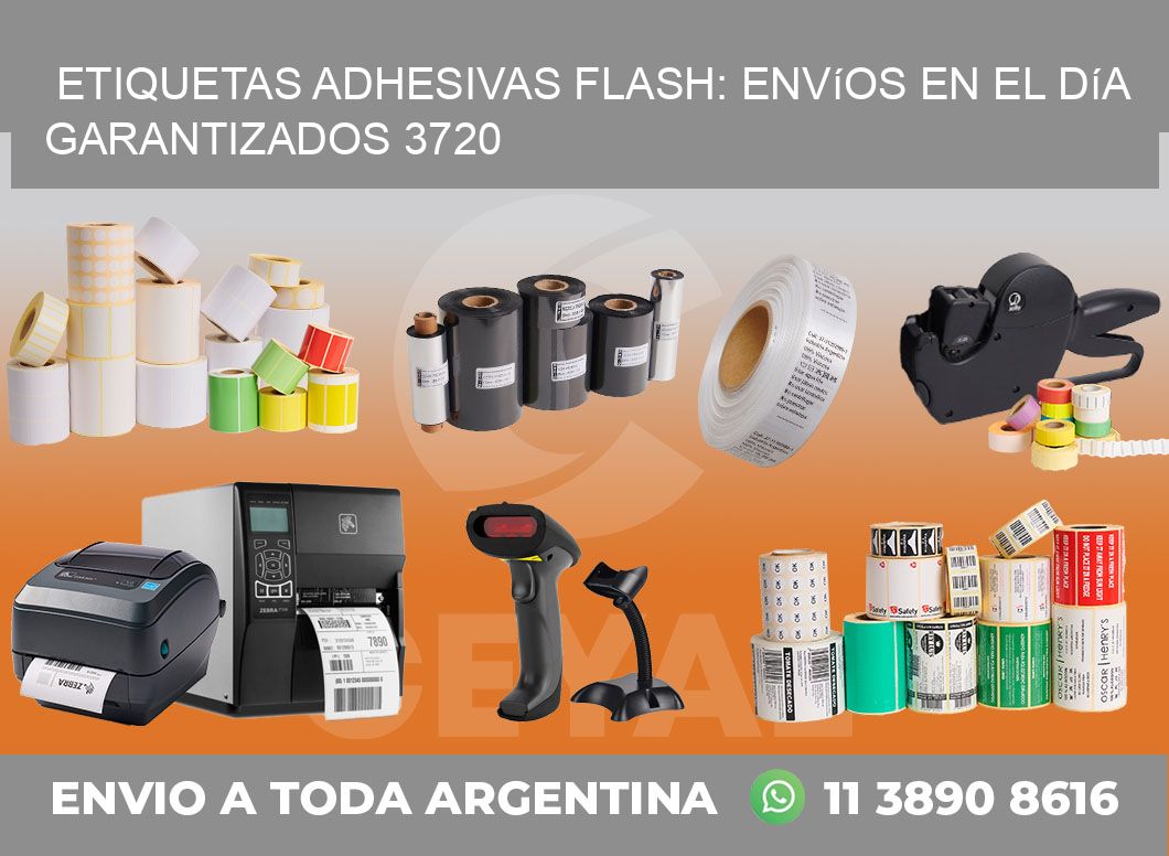 Etiquetas adhesivas Flash: Envíos en el Día Garantizados 3720