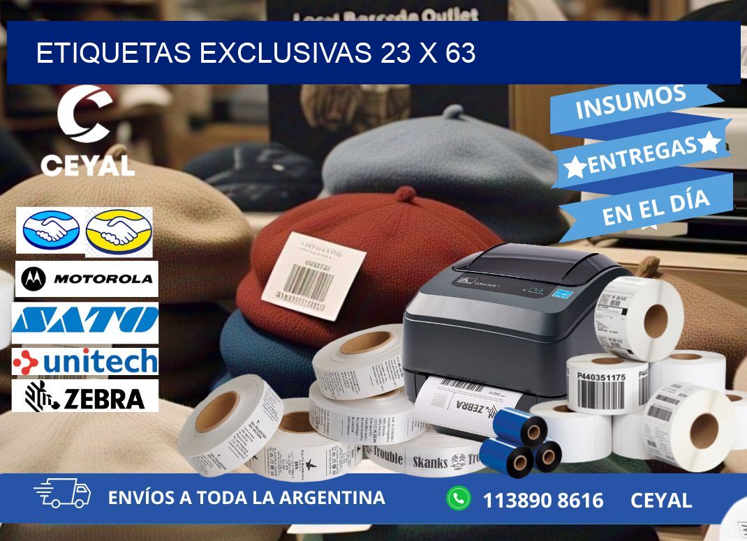 Etiquetas exclusivas 23 x 63