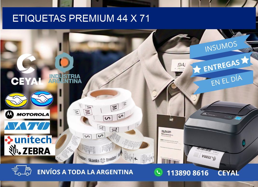 Etiquetas premium 44 x 71