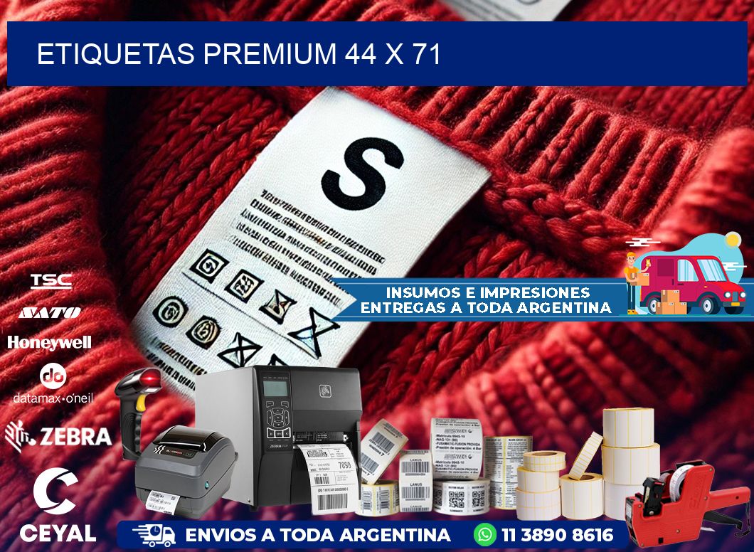 Etiquetas premium 44 x 71