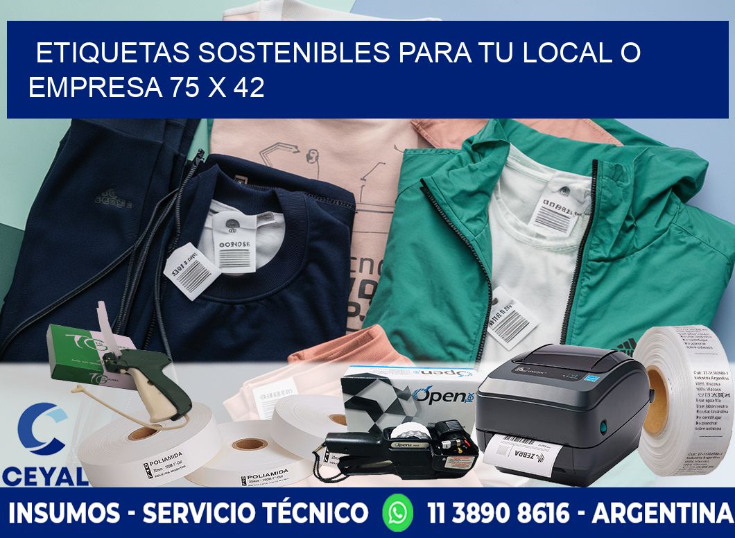 Etiquetas sostenibles para tu local o empresa 75 x 42
